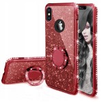 ETUI BROKAT DO IPHONE X RING CASE+SZKŁO