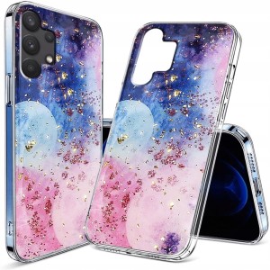 ETUI DO SAMSUNG A32 4G GLAMOUR SILIKON GLITTER BROKATOWE CASE + SZKŁO