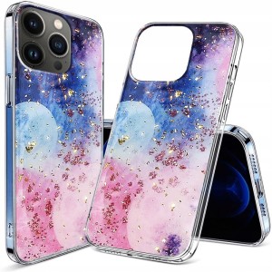 ETUI DO IPHONE 14 PRO GLAMOUR SILIKON GLITTER BROKATOWE CASE + SZKŁO