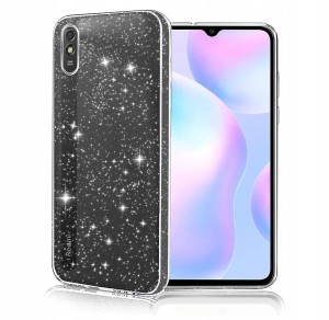 ETUI BROKAT DO XIAOMI REDMI 9A BEZBARWNY SILIKON TPU SLIM CASE + SZKŁO