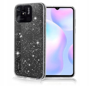 ETUI BROKAT DO XIAOMI REDMI 10C BEZBARWNY SILIKON TPU SLIM CASE + SZKŁO