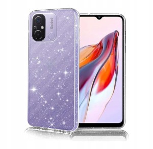 ETUI BROKAT DO XIAOMI REDMI 12C BEZBARWNY SILIKON TPU SLIM CASE + SZKŁO