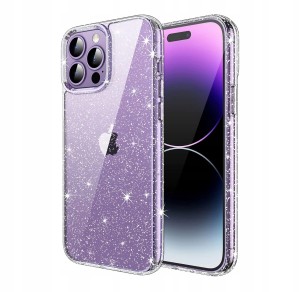 ETUI BROKAT DO IPHONE 14 PRO BEZBARWNY SILIKON TPU SLIM CASE + SZKŁO