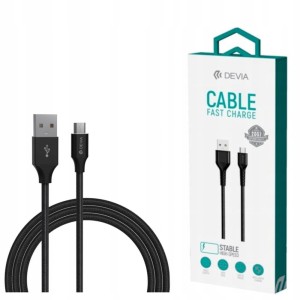KABEL DEVIA MICRO-USB DO SAMSUNG XIAOMI 2,4A 1M