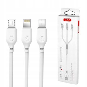 Kabel XO 3w1 LIGHTNING / Micro/ TYP-C 2,1A 1m
