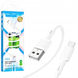 SZYBKI KABEL HOCO X83 USB-MICRO Przewód 2,4A 1M DO SAMSUNG HUAWEI