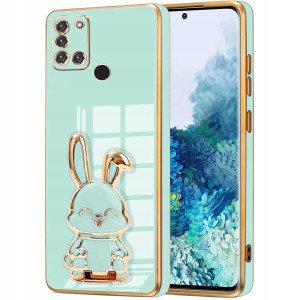 ETUI GLAMOUR DO SAMSUNG A21S KRÓLIK UCHWYT PODSTAWKA CASE SILIKON + SZKŁO