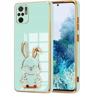 ETUI GLAMOUR DO XIAOMI REDMI NOTE 10 / 10S KRÓLIK UCHWYT 6D SILIKON + SZKŁO