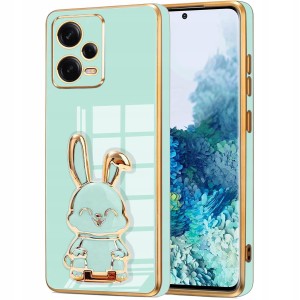 ETUI GLAMOUR DO XIAOMI REDMI NOTE 12 PRO 5G KRÓLIK UCHWYT SILIKON + SZKŁO