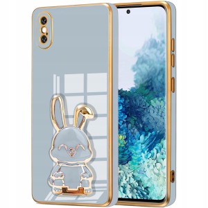 ETUI GLAMOUR DO IPHONE X / XS KRÓLIK UCHWYT PODSTAWKA SILIKON CASE + SZKŁO