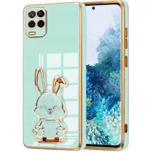 ETUI GLAMOUR DO REALME 8 / 8 PRO KRÓLIK UCHWYT PODSTAWKA 6D SILIKON + SZKŁO