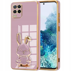 ETUI GLAMOUR DO REALME 8 / 8 PRO KRÓLIK UCHWYT PODSTAWKA 6D SILIKON + SZKŁO
