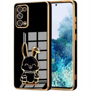 ETUI GLAMOUR DO OPPO RENO 5 5G KRÓLIK UCHWYT PODSTAWKA SILIKON CASE + SZKŁO