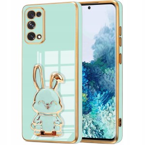 ETUI GLAMOUR DO OPPO RENO 5 5G KRÓLIK UCHWYT PODSTAWKA SILIKON CASE + SZKŁO