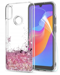 ETUI DO XIAOMI REDMI NOTE 7 BROKAT LIQUID SILIKON BROKATOWE GLITTER + SZKŁO
