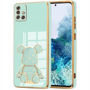 ETUI GLAMOUR 6D DO SAMSUNG A51 5G MIŚ UCHWYT PODSTAWKA BEAR SILIKON + SZKŁO