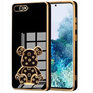 ETUI GLAMOUR DO HUAWEI Y6 2018 MIŚ UCHWYT PODSTAWKA BEAR SILIKON + SZKŁO