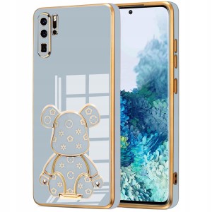 ETUI GLAMOUR DO HUAWEI P30 PRO MIŚ UCHWYT PODSTAWKA BEAR SILIKON+FOLIA