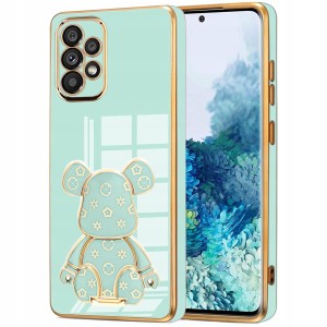 ETUI GLAMOUR 6D DO SAMSUNG A32 4G MIŚ UCHWYT PODSTAWKA BEAR SILIKON + SZKŁO