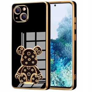 ETUI GLAMOUR 6D DO IPHONE 13 MIŚ UCHWYT PODSTAWKA BEAR SILIKON CASE + SZKŁO