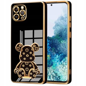 ETUI GLAMOUR 6D DO IPHONE 13 PRO MIŚ UCHWYT PODSTAWKA BEAR SILIKON + SZKŁO