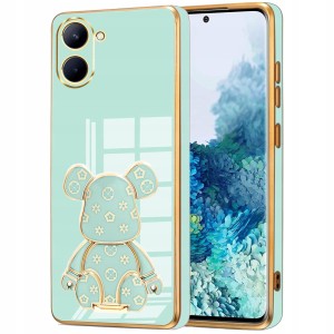 ETUI GLAMOUR DO REALME 10 4G MIŚ UCHWYT PODSTAWKA BEAR SILIKON CASE + SZKŁO