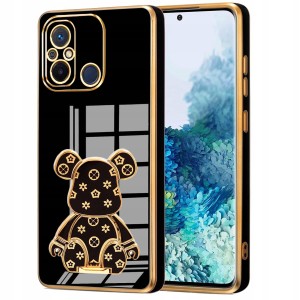 ETUI GLAMOUR DO XIAOMI REDMI 12C MIŚ BEAR UCHWYT SILIKON CASE 6D + SZKŁO