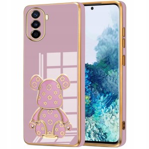 ETUI GLAMOUR DO HUAWEI NOVA Y70 MIŚ UCHWYT PODSTAWKA BEAR SILIKON + SZKŁO