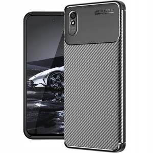 ETUI DO XIAOMI REDMI 9A CARBON PANCERNE SILIKON KARBON SLIM CASE + SZKŁO