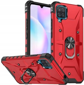 ETUI PANCERNE DO SAMSUNG A12 / M12 ARMOR MAGNET RING MOCNE CASE + SZKŁO