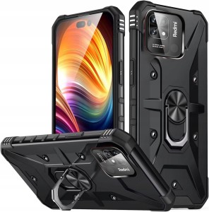 ETUI PANCERNE DO XIAOMI REDMI 10C ARMOR MAGNET RING MOCNE CASE + SZKŁO
