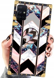 ETUI DO SAMSUNG A51 MOCNE RÓŻE RING CASE + SZKŁO