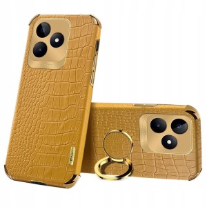 ETUI DO REALME C53 / C51 SKÓRA KROKODYLA OCHRONA APARATU CASE RING + SZKŁO