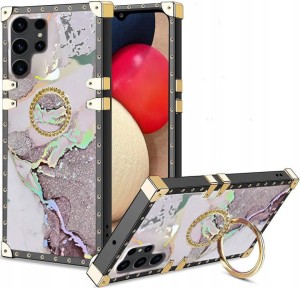 ETUI LUKSUSOWE DO SAMSUNG S23 ULTRA GLAMOUR MARMUR BROKAT RING CASE