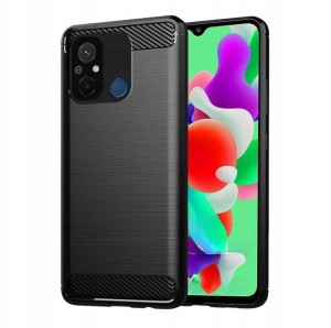 ETUI DO XIAOMI REDMI 12C CARBON SILIKON OCHRONA APARATU SLIM CASE + SZKŁO