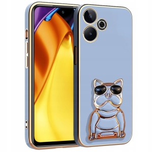 ETUI DO XIAOMI REDMI 13 4G GLAMOUR SILIKON UCHWYT PODSTAWKA DOG 6D + SZKŁO
