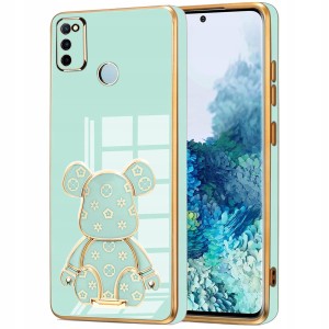 ETUI GLAMOUR 6D DO SAMSUNG M21 MIŚ UCHWYT PODSTAWKA BEAR SILIKON + SZKŁO