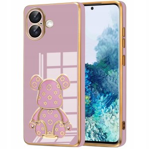ETUI DO IPHONE 16 GLAMOUR MIŚ UCHWYT PODSTAWKA BEAR 6D SILIKON CASE + SZKŁO