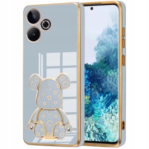ETUI DO XIAOMI REDMI 13 4G GLAMOUR MIŚ UCHWYT BEAR SILIKON CASE 6D + SZKŁO