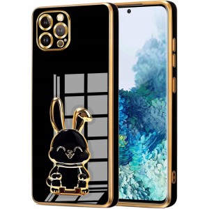 ETUI DO IPHONE 15 PRO MAX GLAMOUR KRÓLIK UCHWYT PODSTAWKA SILIKON + SZKŁO