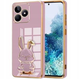 ETUI DO REALME C53 / C51 GLAMOUR KRÓLIK UCHWYT PODSTAWKA SILIKON + SZKŁO