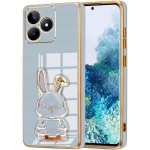 ETUI DO REALME C53 / C51 GLAMOUR KRÓLIK UCHWYT PODSTAWKA SILIKON + SZKŁO