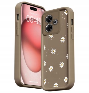 ETUI DO XIOAMI REDMI 13 4G SILIKON SOFT MATT OCHRONA Stokrotki CASE + SZKŁO
