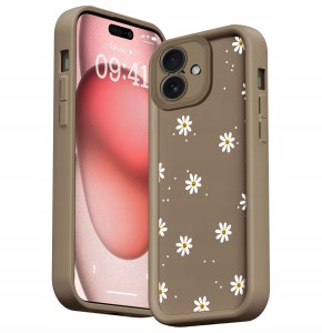 ETUI DO IPHONE 16 SILIKON SOFT MATT OCHRONA APARATU Stokrotki CASE + SZKŁO