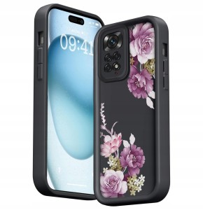 ETUI DO XIAOMI REDMI NOTE 11 / 11S SILIKON OCHRONA APARATU KWIATY + SZKŁO