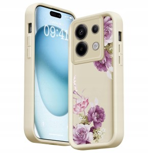 ETUI DO XIAOMI REDMI NOTE 13 5G SILIKON MATT OCHRONA APARATU KWIATY + SZKŁO