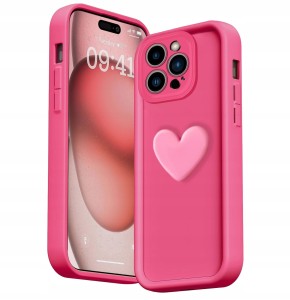 ETUI DO IPHONE 13 PRO SILIKON SOFT MATT OCHRONA APARATU SERCE 3D + SZKŁO