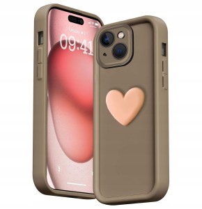ETUI DO IPHONE 13 SILIKON SOFT MATT OCHRONA APARATU SERCE 3D CASE + SZKŁO