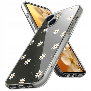 ETUI DO IPHONE 13 Przezroczyste KWIATY SILIKON OCHRONA CASE SLIM + SZKŁO