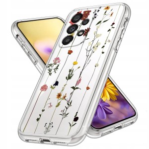 ETUI DO SAMSUNG A33 5G Przezroczyste KWIATY SILIKON OCHRONA CASE + SZKŁO